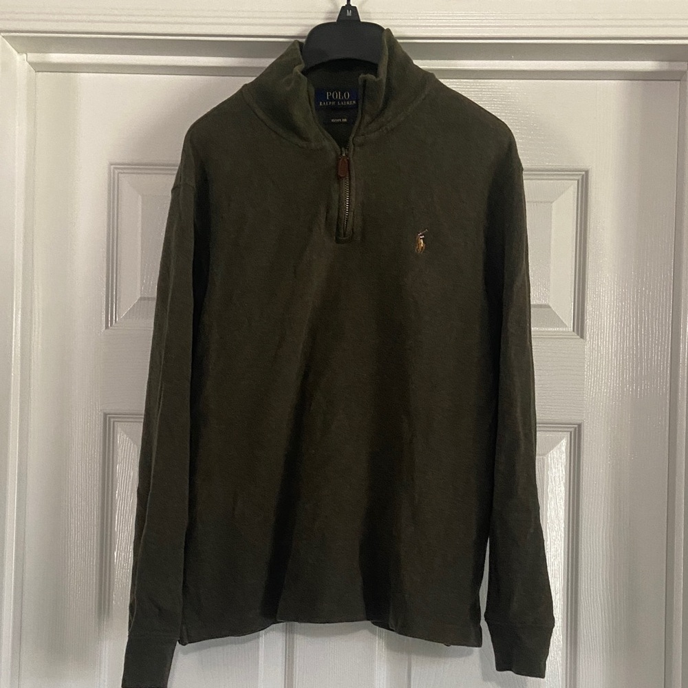 Polo by Ralph Lauren Olive Half-Zip Pullover Sweater